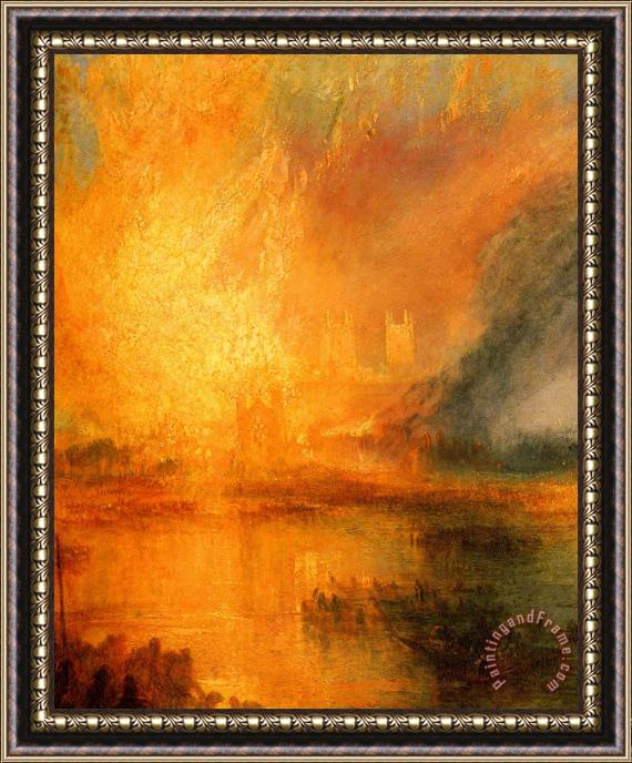 Joseph Mallord William Turner The Burning of The Houses of Parliament [detail 1] Framed Print